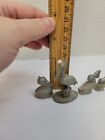 Vintage 80   s Pewter Pelicans Lot Of 4 Miniature Spoontiques Pewter Animals B29