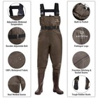Fishingsir Fishing Waders For Men With Boots Womens Chest Waders 2-ply Nylon    