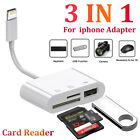 3 In 1 Usb Sd Tf Card Reader Camera Adapter For Iphone 15 14 13 12 11 Pro Max 8