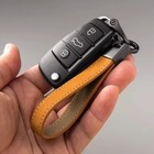 Luxury Genuine Leather Keychain For Men     Car Key Ring Buckle Holder Gift