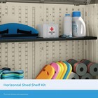 Suncast Horizontal Shed Shelf Kit Space Saving Wall Mount Outdoor Storage  Black
