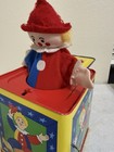 Vintage Jack In The Box Clown  Tin Wind-up Mechanism Works Great