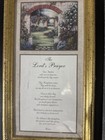 Vintage The Lords Prayer Framed Wall Art Garden Print Gold Frame Religious Decor