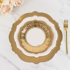 75 White Gold Heavy Duty Paper Plates With Embossed Scalloped Rim Wedding Party