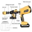 Cordless Paint Sprayer Electric Airless Hvlp Spray Gun High Pressure  2 Battery