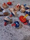 20 Vintage Toy Wood Spinning Tops Wooden - New Old Stock Y2k 
