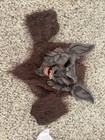 Werewolf Full Face Mask W  Faux Fur Hood  Brown gray One Size Halloween