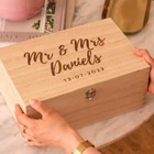 Personalised In Loving Memory Engraved Wooden Mr   Mrs Keepsake Box Wedding Gift