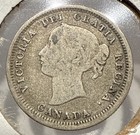 1858 5 Cents Canada Silver 5c Coin Queen Victoria Silver Nickel