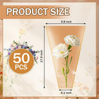 Flower Bouquet Bags - 50 Pack Kraft   Clear Floral Wrapping Sleeves For Wedding 