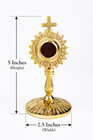 Mini Brass Monstrance With Cross Top And Felt Bottom High Polished 5x2 5 Inches