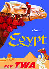 Egypt Camel Sphinx Pyramids Egyptian Arabian Travel Advertisement Art Poster