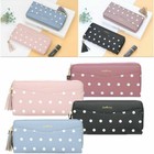 Fashion Women Leather Wallet Zipper Around Case Purse Lady Long Handbag Wallet
