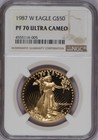 1987-w Gold Eagle 1 Oz   50 Ngc Pf70 Ultra Cameo