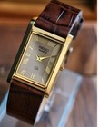 Vintage Seiko Slim Tank Mens Wristwatch With Rare Gray Face Japanese 90s Watch
