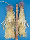 Vintage Victorian Dog Cat Ornaments Set Of 2 Tassel Katherine Creation Kleski