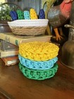 Double Sided Dish Scrubbies  Nylon Pot Scrubby  Crochet  Handmade  Set Of 3