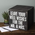 Primitives By Kathy Wedding Card Box Well Wishes Mr Mrs Rustic Black White Money