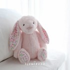 30cm Cartoon Floral Rabbit Plush Toy Pink White Bonnie Rabbit Stuffed Doll Gift 