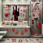 67pcs Bloody Halloween Window Clings Handprint Footprint Blood Splatter Decor