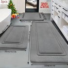 3pcs Super Water Absorbent Memory Foam Bath Mat Set Non-slip Bathroom Shower Rug