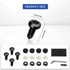 Black License Plate Screws  Stainless Steel Mounting Hardware Kit  Rustproof    