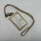 Coach Signature Canvas Id Lanyard Khaki Gold Badge Holder Card Case