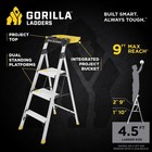 New      4  5ft aluminum Dual Platform Step Ladder W project Bucket  9ft reach   250