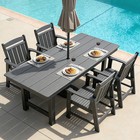 Hdpe Patio Dining Set  Outdoor Dining Table And Chairs Set  W  Umbrella Hole