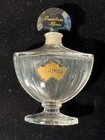 Vintage Guerlain Shalimar Empty Parfum Bottle 1985 Blue Glass Batwing Flacon
