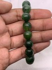 Natural Stone 12mm Nephrite Jade Beaded Bracelet Stretchable Handmade