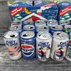 Lot Of 36 Vintage Empty Pepsi Cans And Boxes Cool Cans Wjnter Cool Rare             