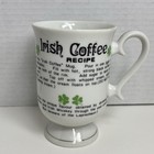 Vtg    the Lucky Irish Shamrock    Footed Pedestal Irish Coffee Mug W Recipe-japan