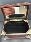 Vtg The Bombay Company Wooden Jewelry Box Neoclassical Columns Brass Feet Mirror
