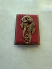 Vintage Art Deco Jhp Paris France Red Bakelite Seahorse Lovers Brooch Pin