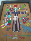 Vintage Wall Plaque Wood El Salvador Hand Painted St Francis Folk Art