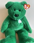 Vintage Ty Beanie Baby Erin 1998 Irish Green Bear W Tag Stuffed Plush Doll 14 