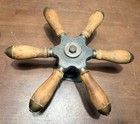 Antique Ship Steering Wheel 11  Cast Metal Wood Handles Nautical Marine Helm