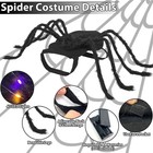 Halloween Light Up Spider Dog Costume Led Flashing Orange Purple Felt Adjustable