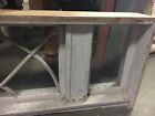 C1900 Framed Transom Window W Two Small Side Lights 68 5  L X 20 5  H X 7 25  D