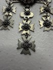 Vintage Taxco Mexican Sterling Silver Malachite Yalalag Cross Pendant 925 Tr-10