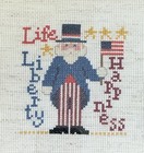 Framed Uncle Sam Finished Cross Stitch Americana Flag 4th Of July Usa Patriotic