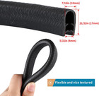 10ft Rubber Edge Trim Guard U Shape Edge Protector With Metal Clips  Black