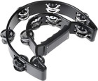 Half Moon Musical Tambourine Double Row Metal Jingles Hand Held Percussion Drum