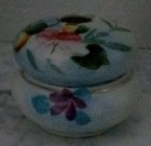 Antique Nippon Hand Painted Porcelain Hair Receiver Gold Gilt W  Asst Flowers