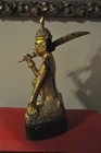 19th Century Burmese Nat 24k Gilded Teak Wood Statue - Original - Buddha -15 