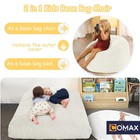 Comax Kids Bean Bag Chair Turn Into Bed Toddler Bean Chair Corduroy For Girl