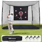 Golf Practice Cage 10x8x6ft Heavy Duty Net W  Target Cloth Portable Carry Bag