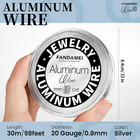 Fandamei Craft Wire 20 Gauge 98 Feet  Silver Wire For Jewelry Making  Aluminum 