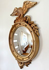 Vintage 1960 Syroco Wall Convex Mirror American Eagle 4010 Federal Mcm Gold Art